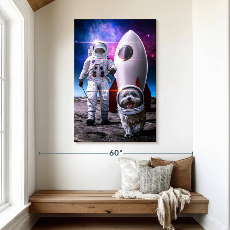 Oberle Just Walking A Space Dog Screen, 48" H x 32" W
