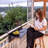 Balcony Bar Table for Railings, Outdoor Folding Deck Rail Table for Patio, Balcony Hanging Desk for Many Railings Compatible, Wooden Bar Serving Table for Porch Walnut, L: 39.5 x 11.8 inches)