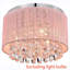Modern Pink Fabric Shade Crystal Flush Mount, 11", E14 base (No Bulb)