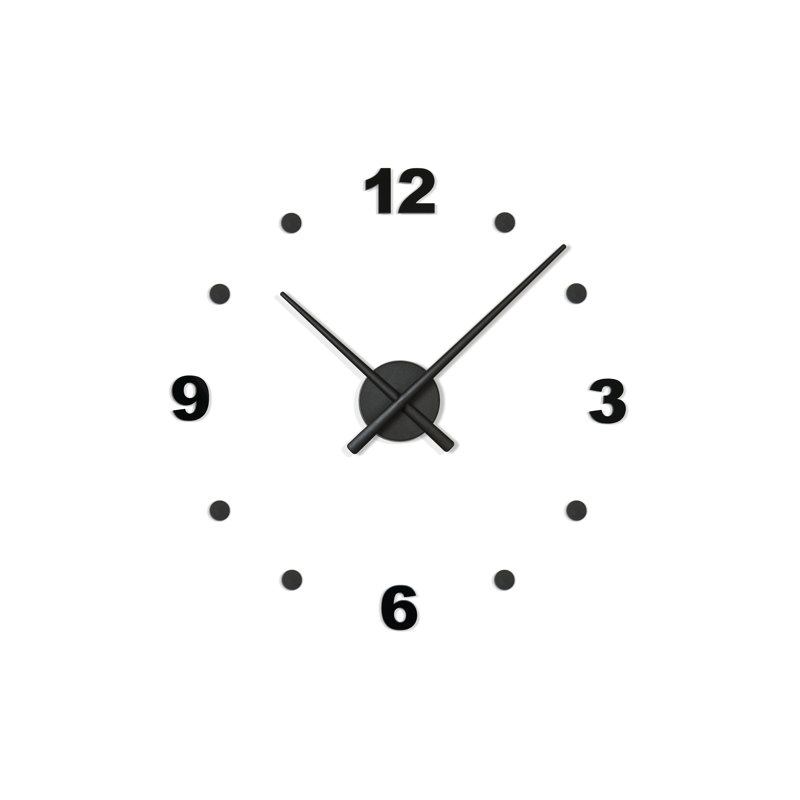 OJ Analog Wall Clock, Small, Negro