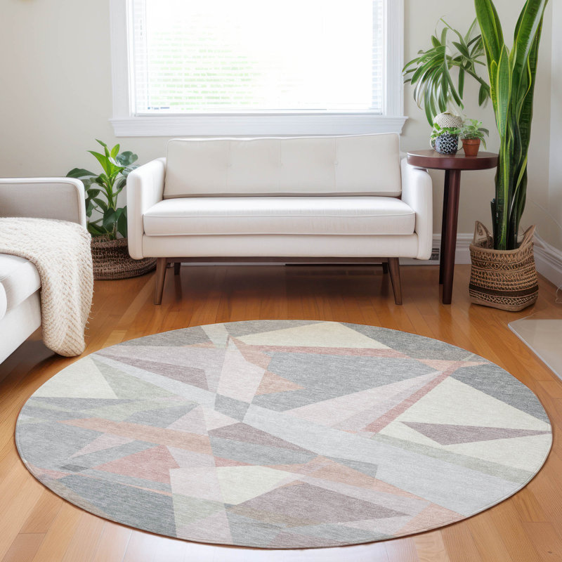 Tapis intérieur / extérieur rose Aelas, 8 pi x 8 pi