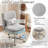 Upholstered Armless Task Office Chair without Wheels-1868986325