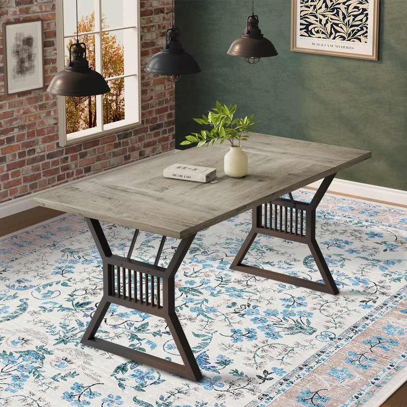 Washable Area Rug, Boho Floral Soft Rugs for Living Room, Non Slip Low Pile Carpet for Bedroom, Dining Room, Nursery, Hallway, Blue