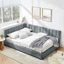 Cadre de lit double capitonné double, cadre de canapé-lit avec dossier et accoudoirs confortables, lit double pour chambre à coucher, salon, velours-899002942