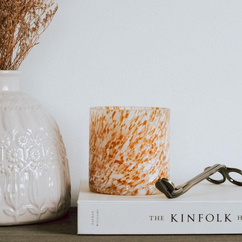 Absolute Fresh and Musk Designer Candle with Glass Holder