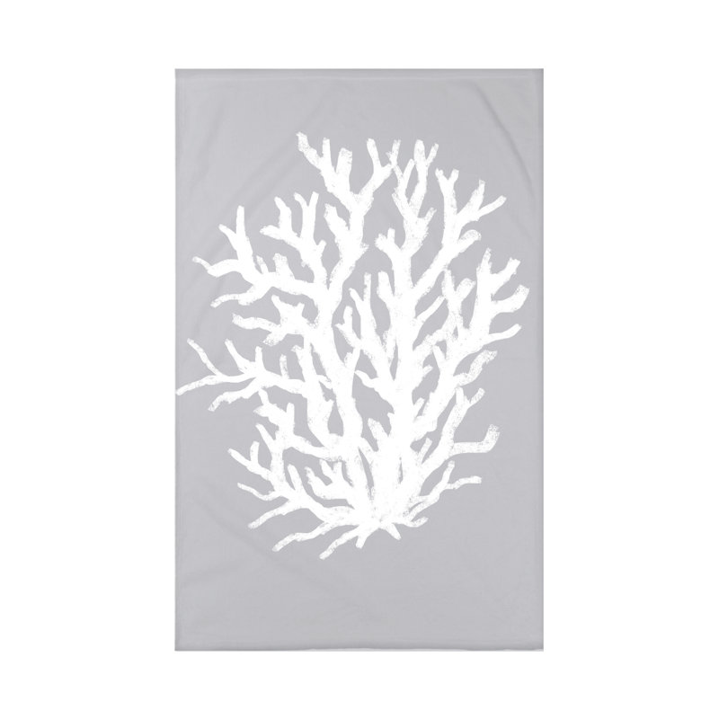 Coral Reef Throw Blanket, 60" L x 50" W x 0.5" D, Classic Gray