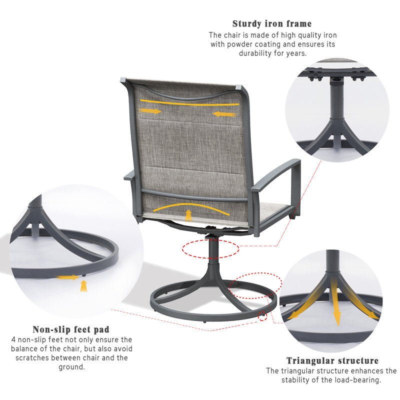 Chaises repas pour patio, Gris