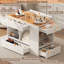 6-Drawer Armoire Makeup Vanities with Open Shelf and Tempered Glass Display Top-1321426850