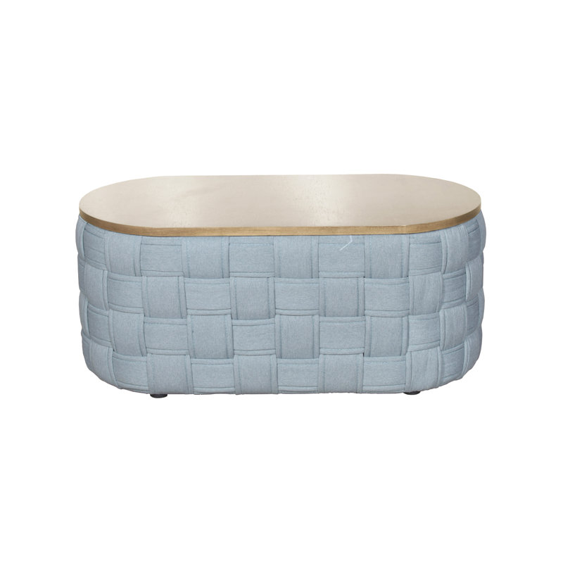 Light Teal Chenille Coffee Table