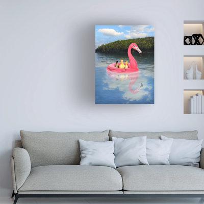 «Wucks in an Innertube» de John Hovenstine, art mural sur toile tendue pour décoration de salon, de chambre à coucher ou de bureau - 24 x 32