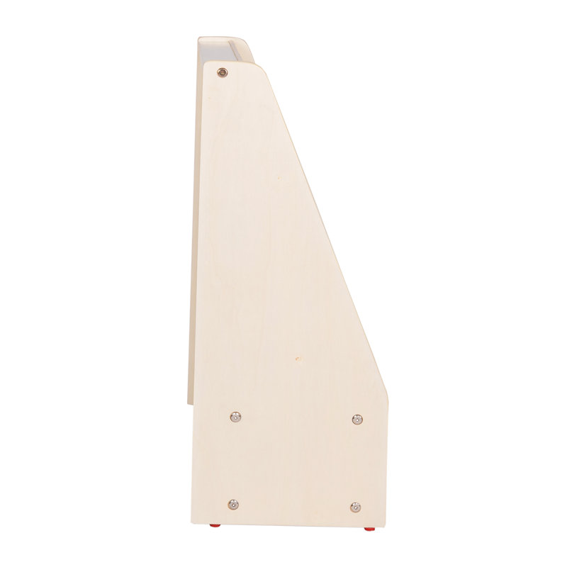Angeles Birch Mobile 4-Shelf Book Display with Storage