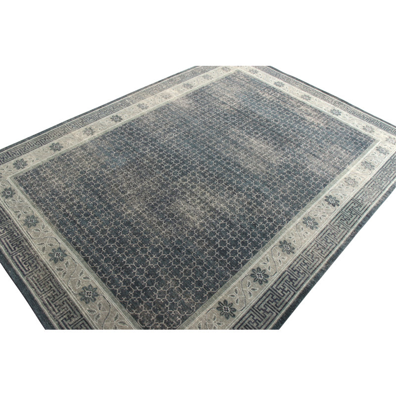 Distressed Homage Hand Knotted Wool Animal Print Area Rug, Rectangle 12' x 15'