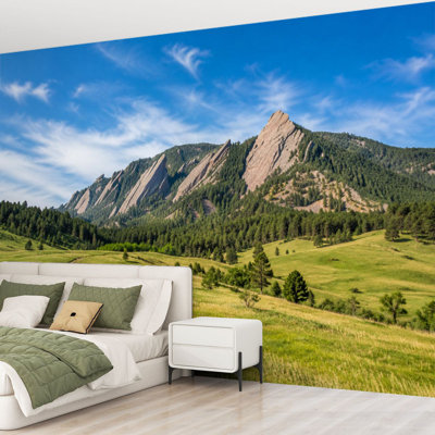 Papier peint adhésif pelez et collez flatirons boulder colorado parmi les blocs de roches Décoration auto-adhésive amovible en papier contact pour le salon Chambre à coucher H 69 po x l 96 po