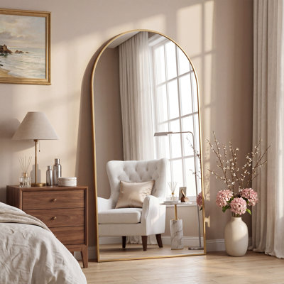 Oversized Arch Full Length Mirror with 3 Mounting Methods