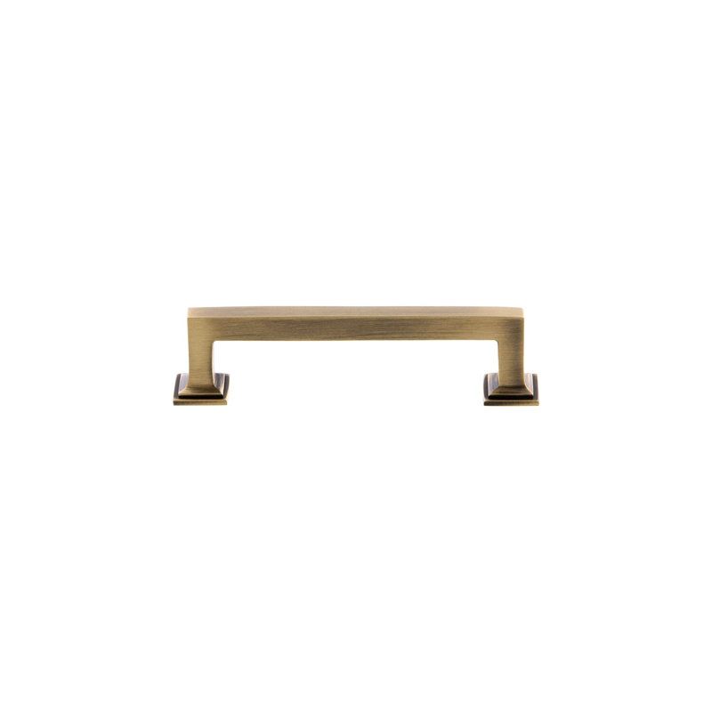 Grandeur Geneva 4" Brass Handle Pull, Vintage Brass
