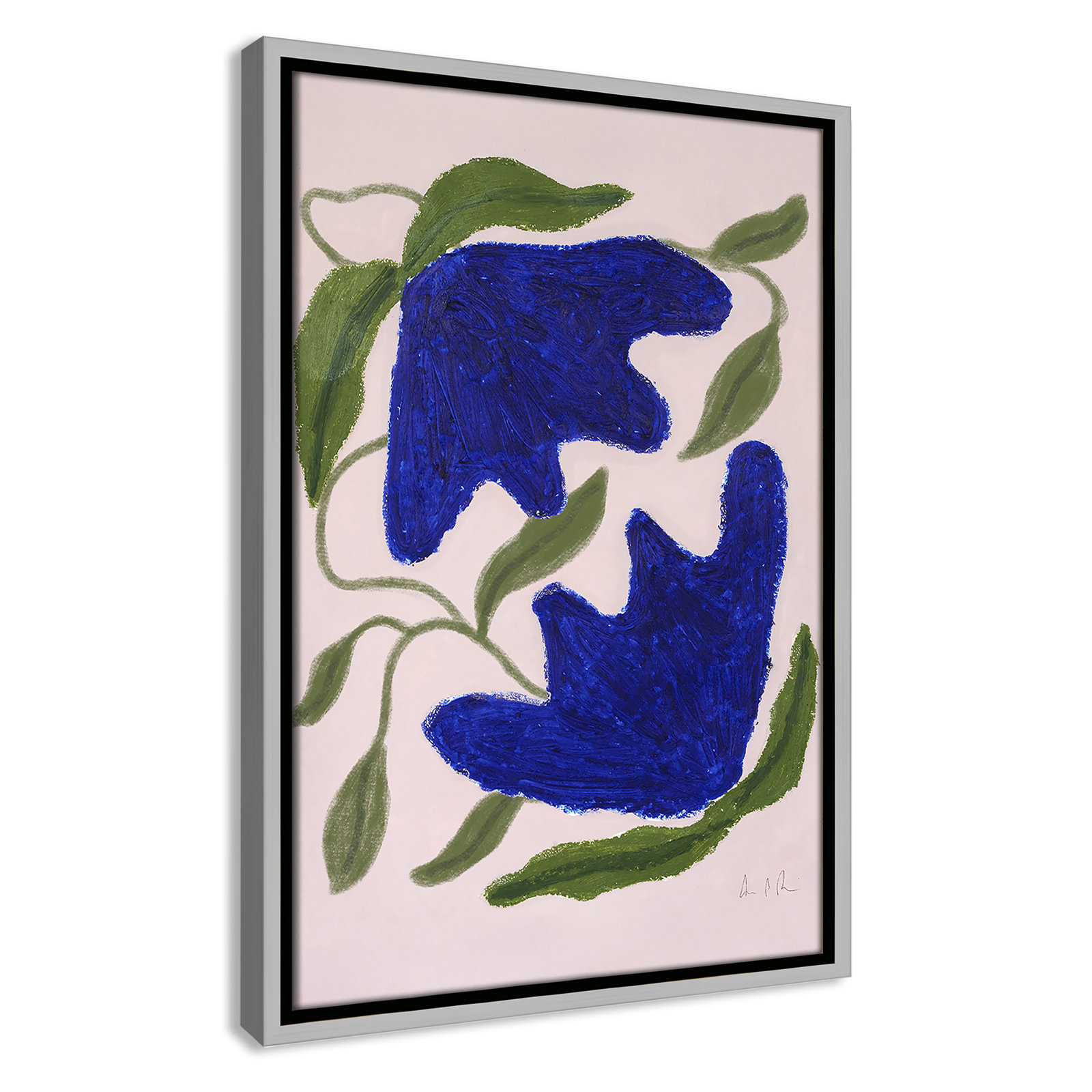 Colette "Blue Anemones No. 02" Print, 19.5" H x 13.5" W, Silver