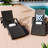 Patio Chaise Lounge Chairs Of 2, Black, Adjustable , Pull-Out Side Table, Long-Term Durability Long-Lasting-164755854