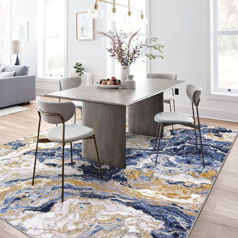 Modern Marble Rug, Rectangle 6' x 9'