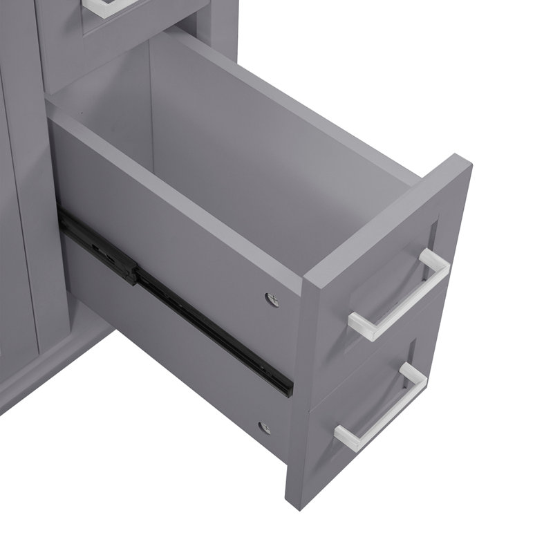 Meuble-lavabo 30 po avec lavabo en céramique, Gris