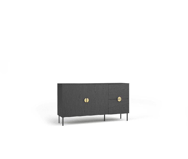 Taishmara 160cm Sideboard, Black Graphite/Gold