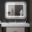 Miroir de salle de bain à DEL avec lumières, miroir à DEL rétroéclairé de 35 po x 28 po pour la salle de bain, anti-buée, mémoire, température de couleur infinie, miroir de meuble-lavabo mural à intensité variable, horizontal / vertical-1524653660