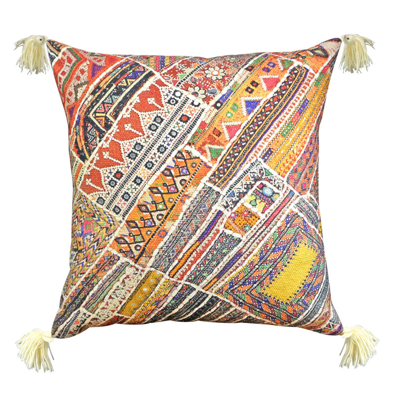 Abstract Cotton Throw Pillow