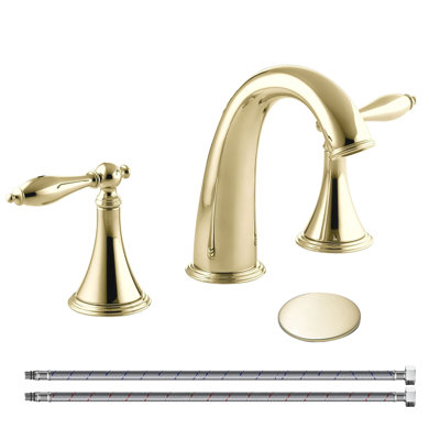 Widespread 2-handle Bathroom Faucet with Drain Assembly