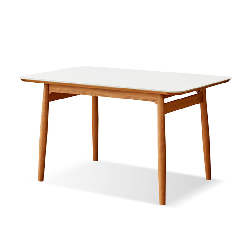 Pierre rectangulaire blanche avec table de salle à manger solide pour la salle à manger / cuisine