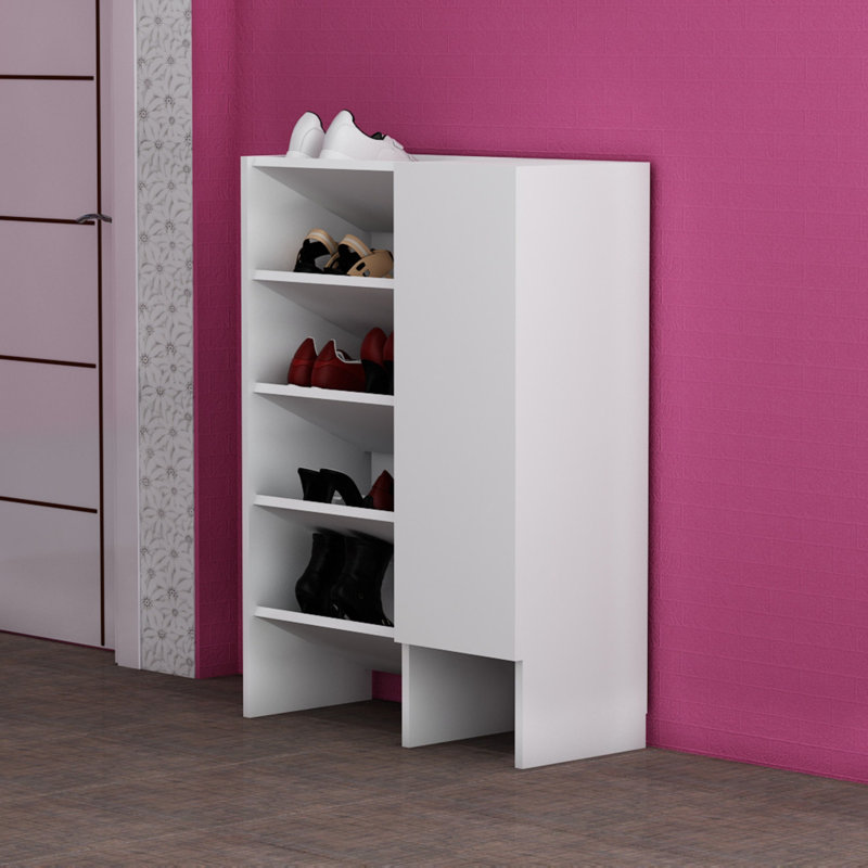 Armoire de rangement pour 14 paires de chaussures, Blanc