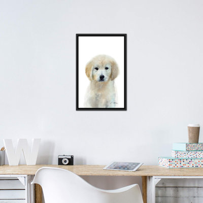 «White Golden Retriever Puppy» par Watercolor Luv - reproduction d'art