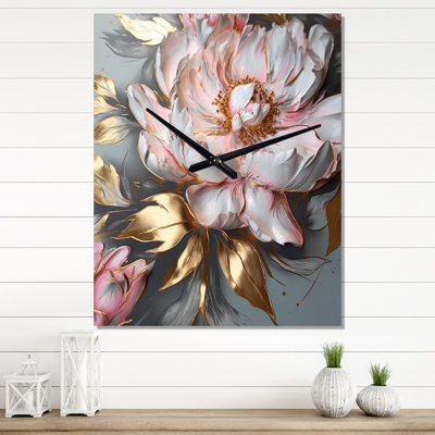 Jaisal - Floral Peony Wall Clock Oversized