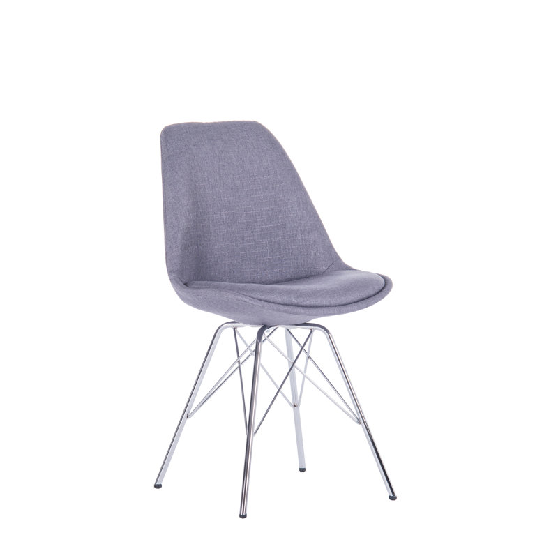 Heath 19.3'' H Fabric Upholstered Side Chair, Gray, 1