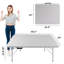 Table pliante en rotin 4 pi pour intérieur et extérieur, table pliable portative tressée blanche