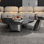 Round supercrystalline stone coffee table
