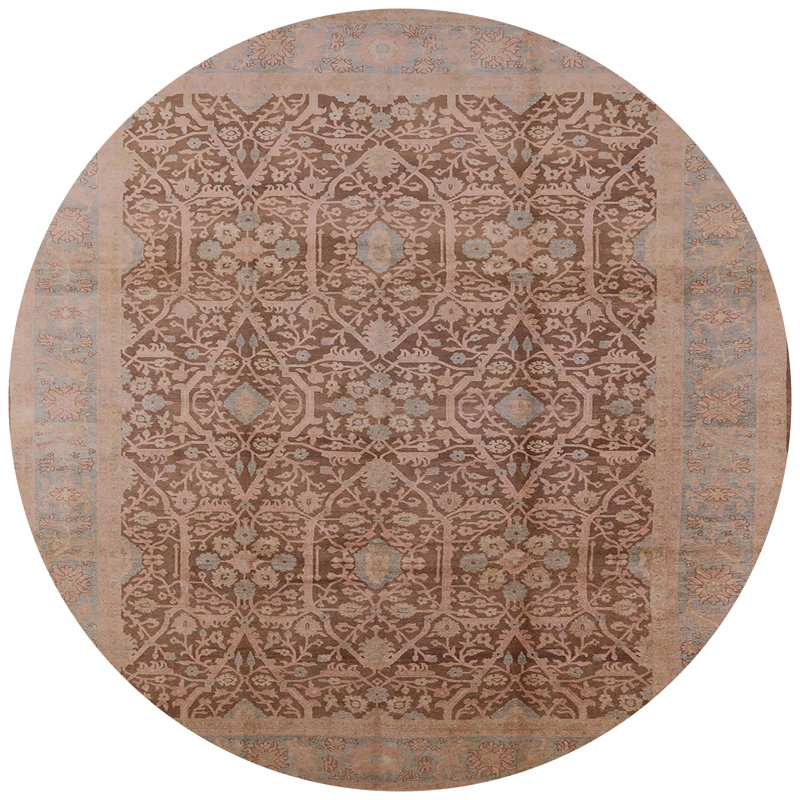 Tapis brun / bleu Vancouver, Rond 4 pi