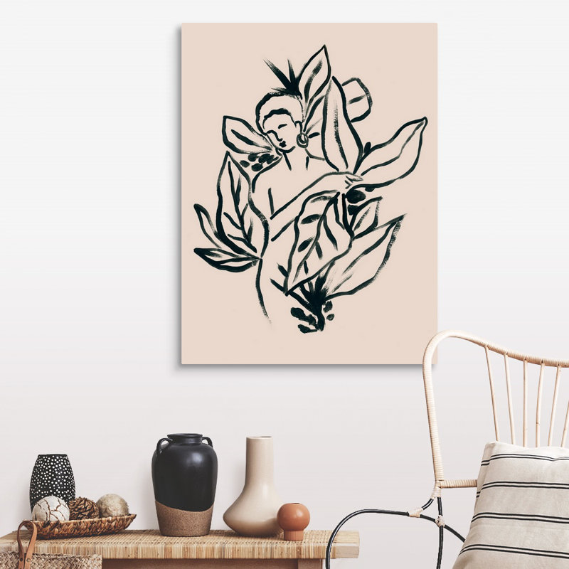 Foliage figure II, art mural sur toile, Toile tendue, H 40 po x l 30 po