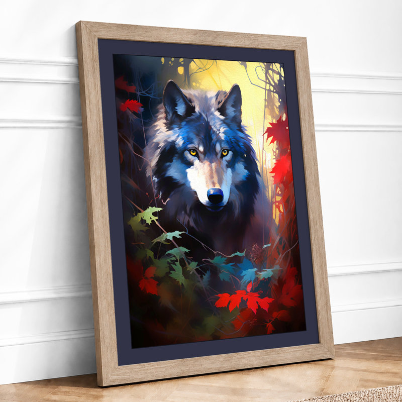 Wolf In Moonlight Dark - Print, A3 - 42.0 x 29.7 cm, Oak