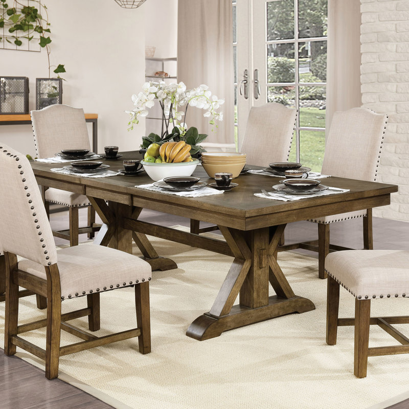 Extendable Solid Wood Base Dining Table