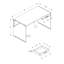Bureau d'ordinateur, bureau personnel, ordinateur portable, tiroirs de rangement, L 48 po, travail, stratifié brillant, verre trempé, contemporain, moderne-1573794888