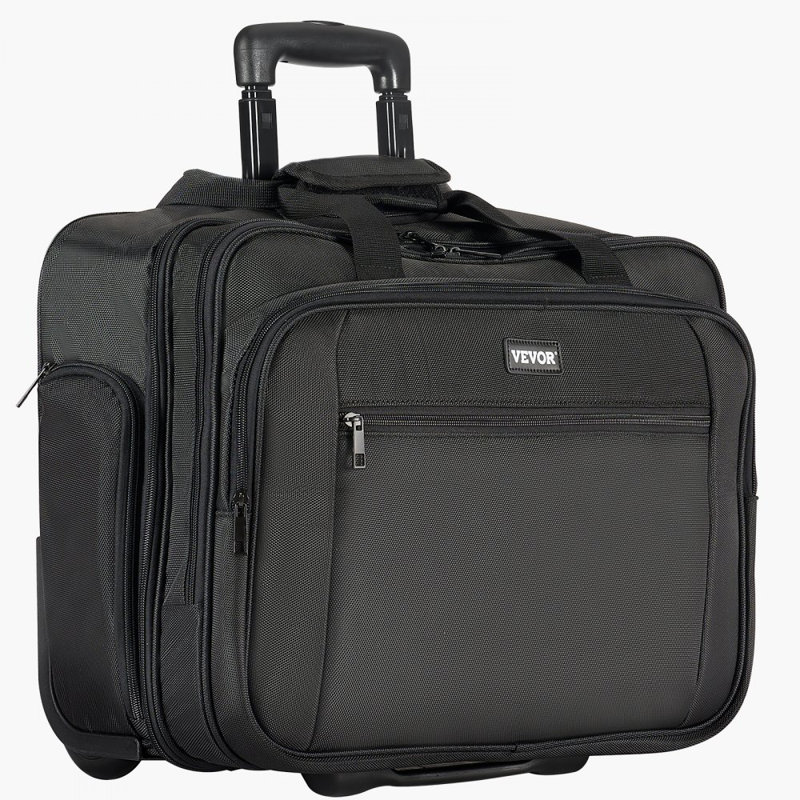 Rolling Laptop Bag 17.3 Inch Wheeled Computer Bag for Work Women & Men Black