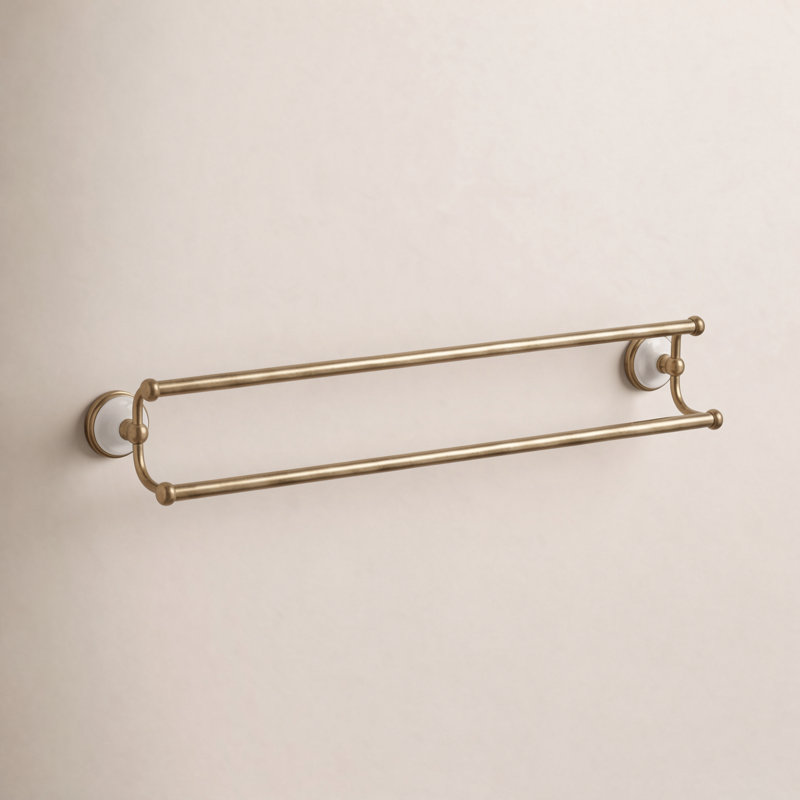 Porte-serviettes double 24 po Kingston, Laiton brossé