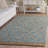 Keyren Natural Fiber Flat Weave Jute/Cotton/Wool Geometric Rug in Blue/Brown-39653077