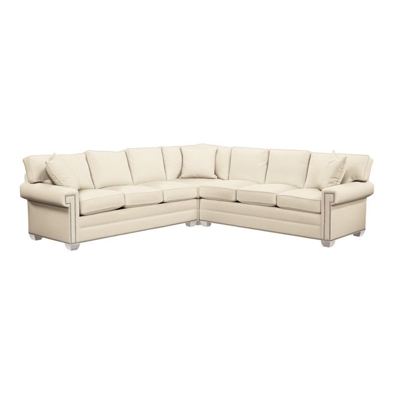 Davidson Upholstered L-Shaped Sectional Symmetrical, Kimoni Natural, Dove Gray, Yes