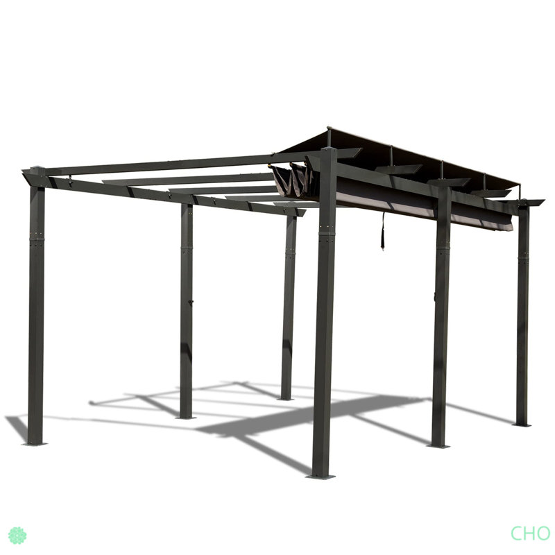 Outdoor Living Outdoor Retractable Pergola With Weather-Resistant Canopy Aluminum Garden Pergola Patio Grill Gazebo For Courtyard