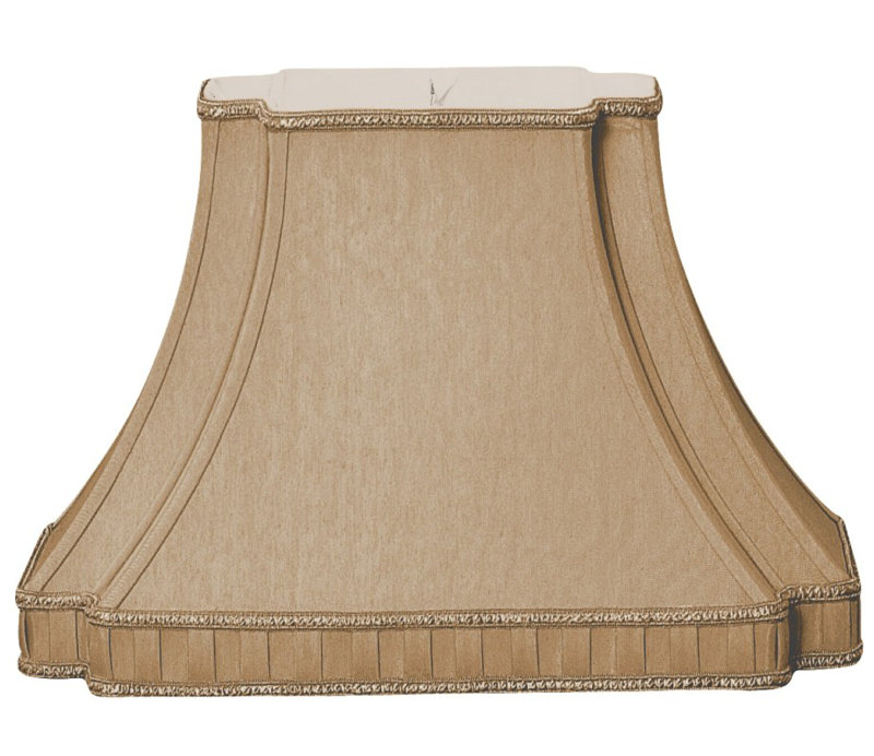Abat-jour cloche en soie / shantung 16 po Timeless, Or antique, H 11 po x l 16 po x P 16 po