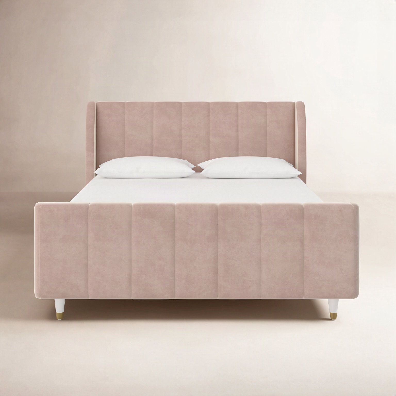 Ricketts Full Upholstered Platform Bed, Vintage Pink, Full/Double