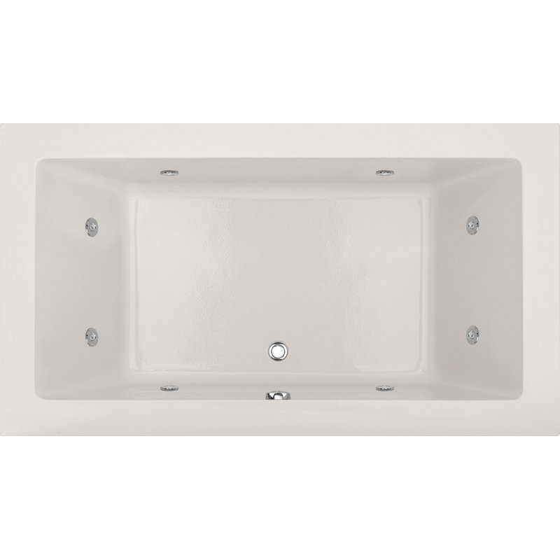 Danika 73'' x 41'' Acrylic Bathtub, Bone, Satin Chrome