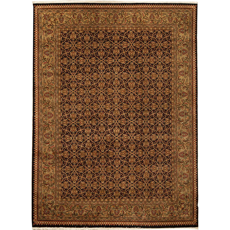 Hand-Knotted High-Quality Black Area Rug