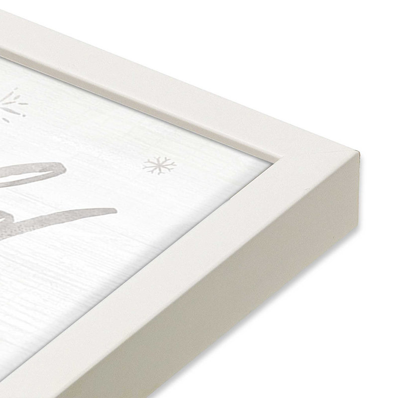 Impression de Woodland Winter Wishes II, Cadre simple opaque blanc, bois massif, H 21,5 po x l 21,5 po