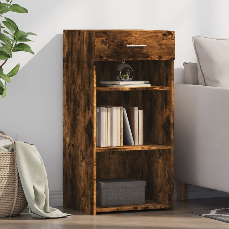 Alphanso 45cm Sideboard, 93cm H x 45cm W x 42.5cm D, Smoked Oak